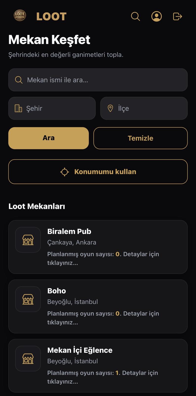 Mekan keşfet